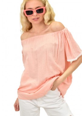 Potre OR - Γυναικεία μπλούζα με τρέσα Σομόν 14921