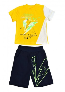 Potre OR - Παιδικό σετ με σχέδιο αστραπές Κίτρινο 16412