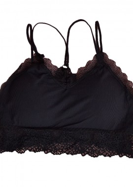 Potre OR - Γυναικείο Bralette ριπ Μαύρο 13097