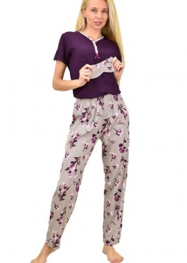 Potre OR - Γυναικεία πιτζάμα σετ με μάσκα Μωβ 14297