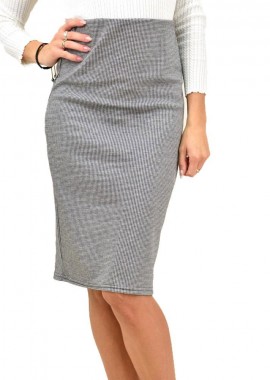 Potre OR - Γυναικεία φούστα πλεκτή midi Μαύρο 13187