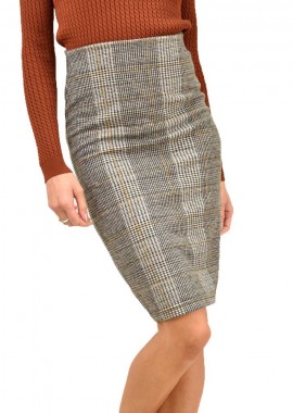 Potre OR - Γυναικεία πλεκτή φούστα Μπεζ 13203