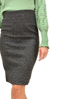Potre OR - Γυναικεία πλεκτή φούστα Ανθρακί 13204
