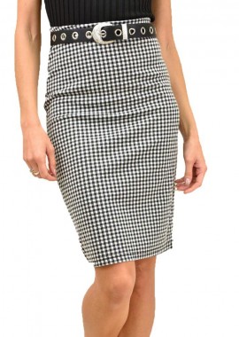 Potre OR - Γυναικεία φούστα καρό Εκρού 13197