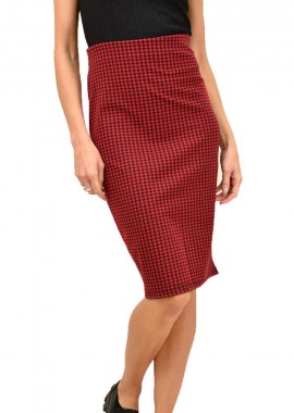 Potre OR - Γυναικεία φούστα καρό Κόκκινο 13211