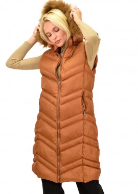 Potre OR - Γυναικείο μπουφάν με κουκούλα αποσπόμενη Κεραμιδί 12909