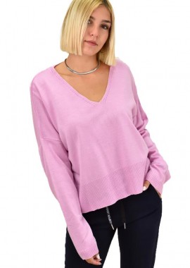 Potre OR - Πλεκτή μπλούζα oversized Ροζ 17465