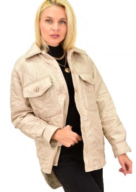 Potre OR - Γυναικείο μπουφάν με κουμπιά Μπεζ 12903
