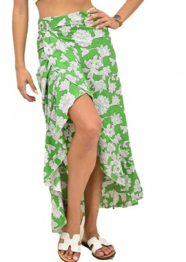 First Woman - Κρουαζέ φούστα φλοράλ Πράσινο 16770