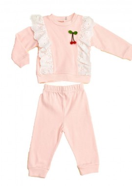 Potre OR - Βρεφικό σύνολο με μπλούζα και παντελόνι Σομόν 14531