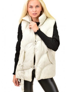 Potre OR - Γυναικείο αμάνικο μπουφάν Εκρού 13149