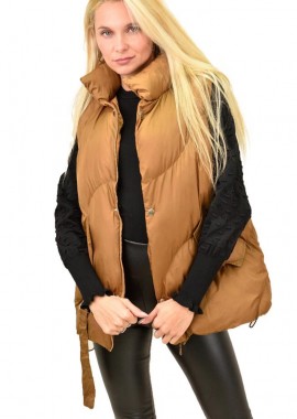 Potre OR - Γυναικείο αμάνικο μπουφάν Καφέ 13147