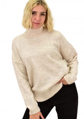 Potre OR - Γυναικείο πλεκτό πουλόβερ ζιβάγκο Μπεζ 18104