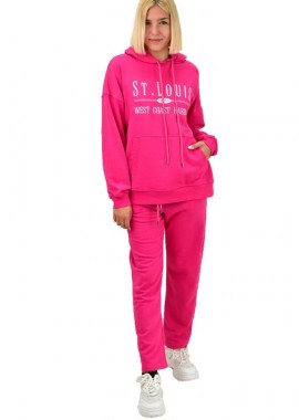 Potre OR - Σετ φόρμας φούτερ με κουκούλα και τύπωμα ST.LOUIS Φούξια 17561