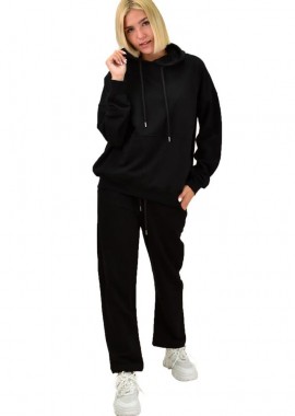 Potre OR - Φούτερ φόρμα σετ με κουκούλα Μαύρο 17576