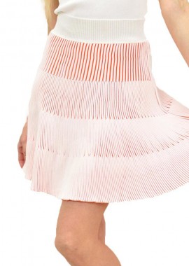 Potre OR - Γυναικεία πλεκτή φούστα σε διχρωμία Πορτοκαλί 14568