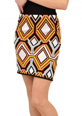 Potre OR - Γυναικεία πλεκτή φούστα με μοτίβο Πορτοκαλί 14786