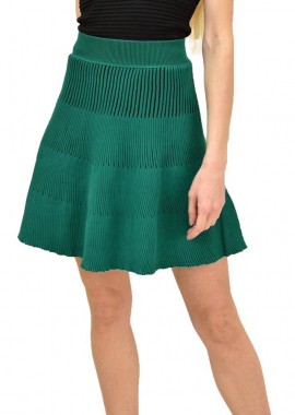 Potre OR - Γυναικεία πλεκτή φούστα σε διχρωμία Πράσινο 14788