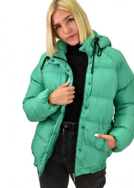 Potre OR - Puffer μπουφάν με αφαιρούμενη κουκούλα Πράσινο 17649