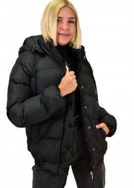 Potre OR - Puffer μπουφάν με αφαιρούμενη κουκούλα Μαύρο 17652