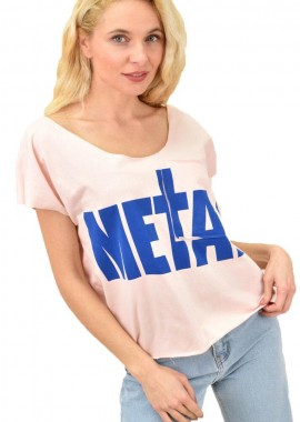 Potre OR - Γυναικείο crop τοπ METAL Ροζ 13842