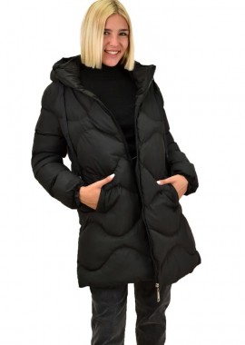 Potre OR - Puffer μπουφάν με κουκούλα Μαύρο 17656