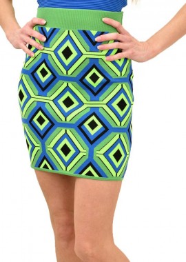 Potre OR - Γυναικεία πλεκτή φούστα με μοτίβο Πράσινο 14135