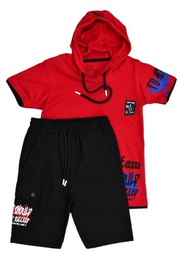 Potre OR - Παιδικό αθλητικό σετ με κουκούλα Κόκκινο 15897
