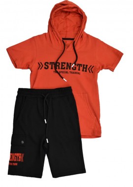 Potre OR - Παιδικό αθλητικό σετ με κουκούλα Κεραμιδί 15905