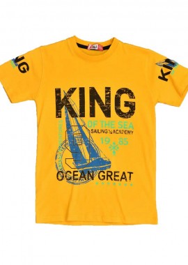 Potre OR - Παιδική μπλούζα με τύπωμα KING Μουσταρδί 15845