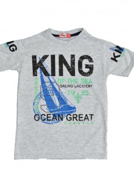 Potre OR - Παιδική μπλούζα με τύπωμα KING Γκρι 15846
