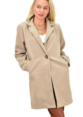 Potre OR - Γυναικείο παλτό με γιακά Εκρού 13300