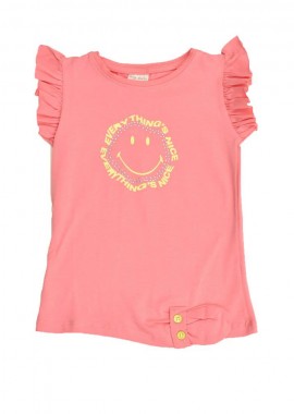 Potre OR - Παιδική μπλούζα με τύπωμα και στρας Ροζ 16386