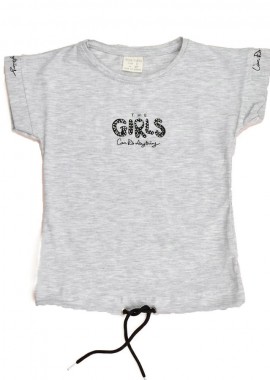 Potre OR - Παιδική μπλούζα με τύπωμα και στρας GIRLS Γκρι 16377