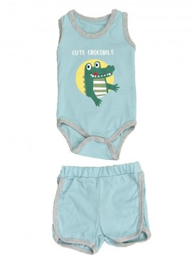 Potre OR - Βρεφικό σετ με σχέδιο δεινόσαυρο Μπλε 16323