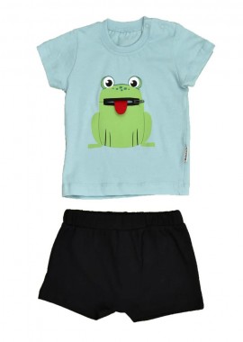 Potre OR - Βρεφικό σετ με σχέδιο βατραχάκι Γαλάζιο 16292