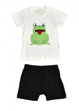 Potre OR - Βρεφικό σετ με σχέδιο βατραχάκι Λευκό 16294