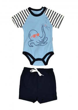 Potre OR - Βρεφικό σετ με σχέδιο χταπόδι Μπλε 16321