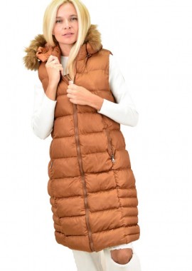 Potre OR - Γυναικείο αμάνικο μπουφάν Κανελί 12799