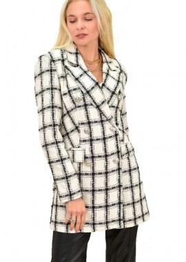 Potre OR - Γυναικείο παλτό με διακοσμητικά κουμπιά Μαύρο 13345