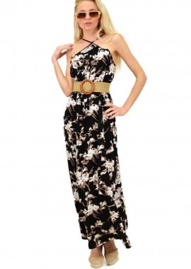 First Woman - Maxi φόρεμα Μαύρο 5855
