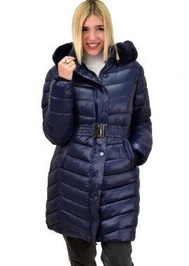 Potre OR - Γυναικείο μπουφάν με επένδυση γούνα Μπλε 18381