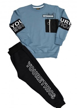 Potre OR - Παιδικό σετ με τύπωμα DETERMINE Μπλε 17012