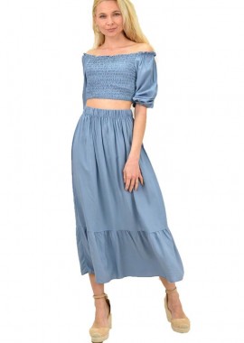 Potre OR - Γυναικείο σετ μονόχρωμο Γαλάζιο 14586