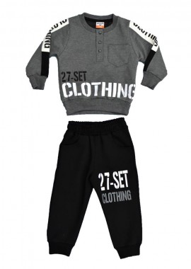Potre OR - Παιδικό σετ με τύπωμα 27-SET Ανθρακί 17024