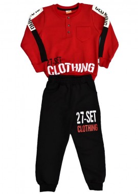 Potre OR - Παιδικό σετ με τύπωμα 27-SET Κόκκινο 17022