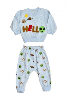 Potre OR - Βρεφικό σετ φόρμας με σχέδιο εξωγήινο Γαλάζιο 17035