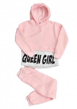 Potre OR - Παιδικό σετ με σχέδιο QUEEN GIRL Απαλό Ροζ 17067