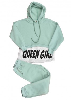 Potre OR - Παιδικό σετ με σχέδιο QUEEN GIRL Φυστικί 17069