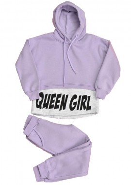 Potre OR - Παιδικό σετ με σχέδιο QUEEN GIRL Λιλά 17062